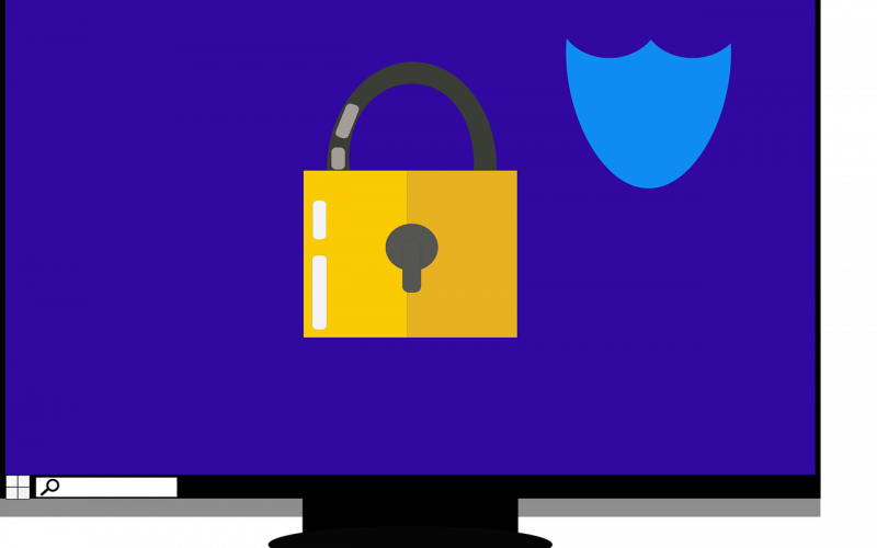 Free secure computer protect computer vector